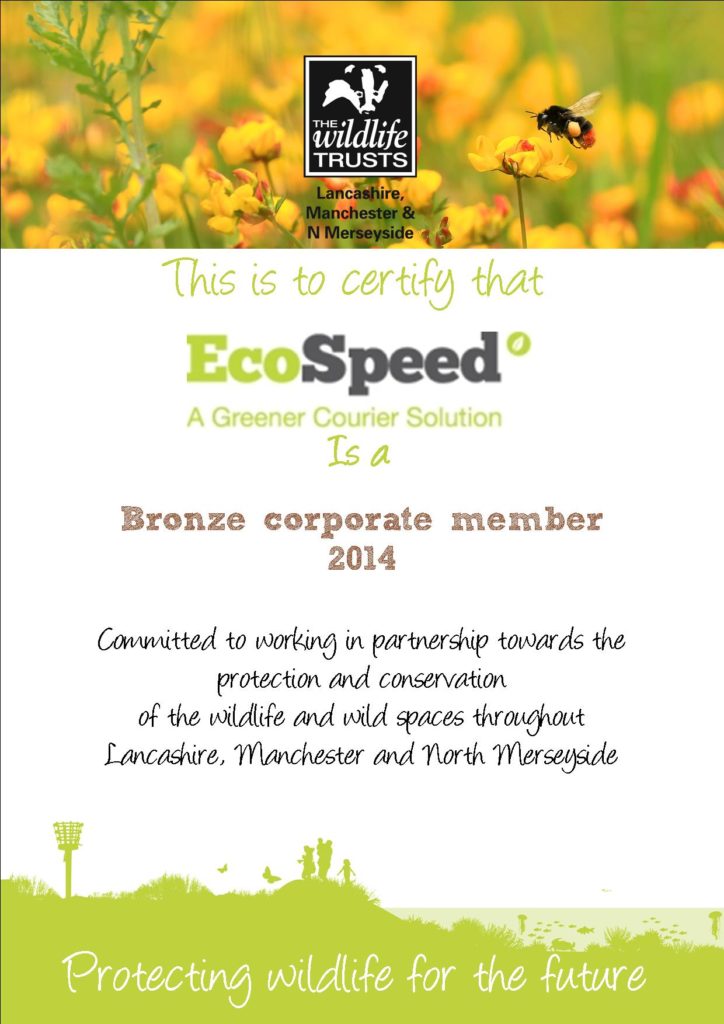 EcoSpeed Lancashire Trust Bronze Corporate Member 2014